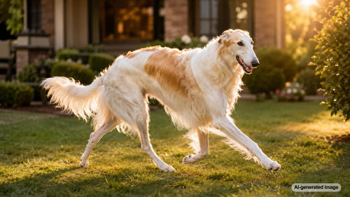 A dog moving with a distinctive gait during an outdoor walk