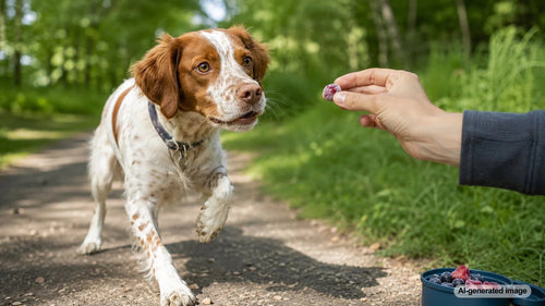 Dog enjoying a safely prepared frozen fruit treat