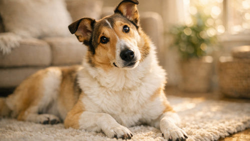 Dog Breed Profile Collie showing a beautiful long-haired collie standing alert outdoors