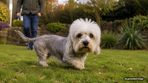 Dandie Dinmont Terrier breed profile featuring a rare small terrier with a distinctive topknot and long, low body