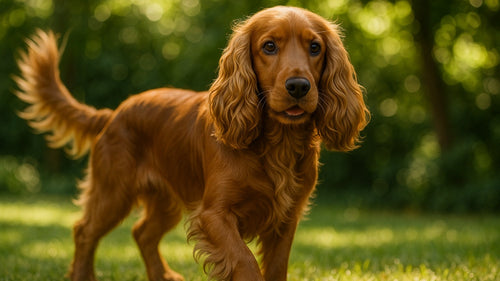 English Cocker Spaniel portrait with floppy ears and silky coat