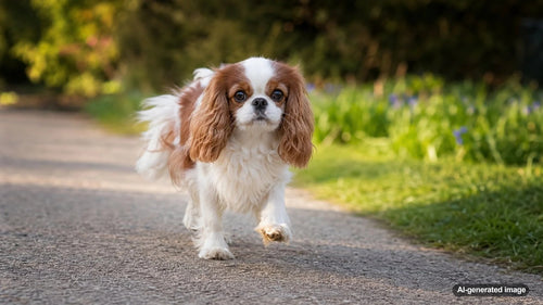 English Toy Spaniel with a silky coat and expressive dark eyes relaxing at home