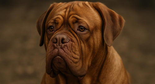 French Mastiff (Dogue de Bordeaux) looking noble outdoors