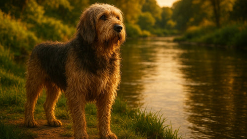 Otterhound standing on grass