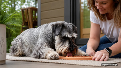 A tired dog enjoying a calm low-energy enrichment routine at home