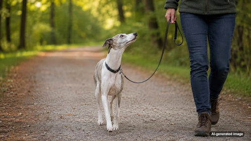 Dog enjoying calm enrichment activities without becoming overly excited