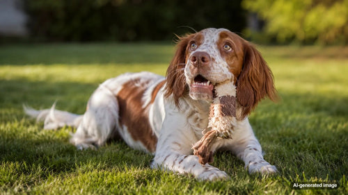 Dog enjoying a favorite toy as part of a balanced enrichment and play routine