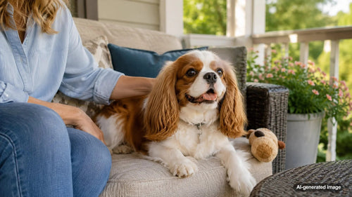 Cavalier King Charles Spaniel enjoying a calm and emotionally enriching routine at home