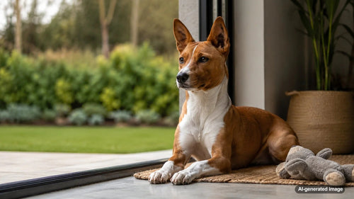 Dog looking bored at home while needing more mental stimulation and enrichment