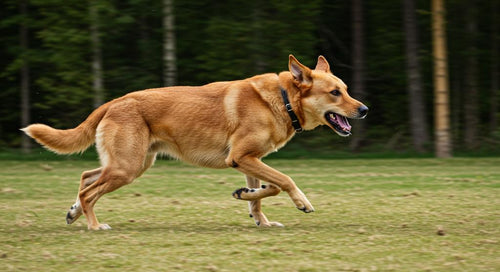 Happy dog responding to its name during training