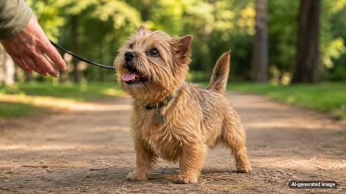 Small dog with a bright, confident expression enjoying enrichment time at home