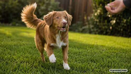 A smart, eager dog playing a daily training game with enrichment toys and treats