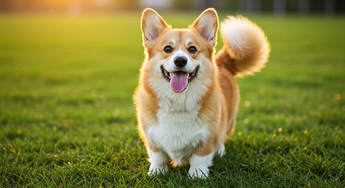 Happy dog celebrating National Dog Day with Woof products