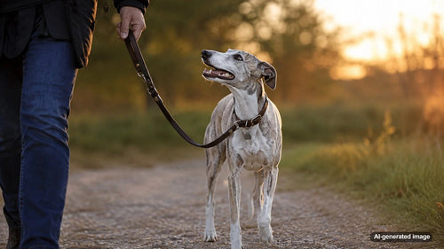 A relaxed dog enjoying a calm alone-time routine at home with enrichment nearby