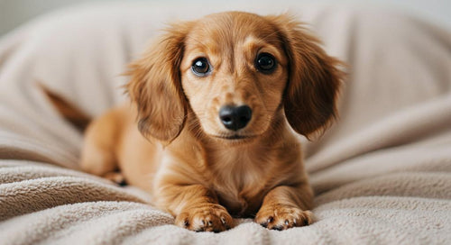 A curious dog gently licking its paw affectionately