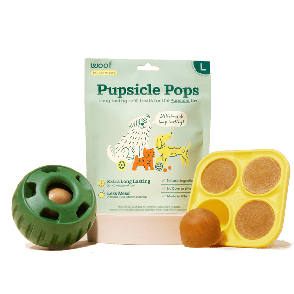 WOOF Pupsicle, XL 75 lbs and Up Long-Lasting Dog Toy to Keep Your Pup  Distracted, Safe for Dogs, Easy to Clean, Fillable Dog Toys