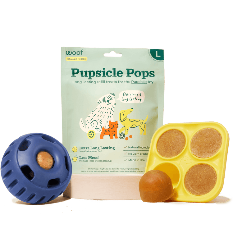 Woof Pupsicle Pack Small - for Dogs 5-25 lbs | Includes DIY Treat Tray. Best Dog Toy, Durable & Safe, Easy to Clean, Best Dog Gift