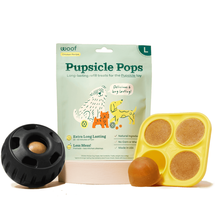 Fillable Dog Toys for Woof Pupsicle Pops,Frozen Dog Treat Holder Lasting  Dog Toy to Keep Away Your Pup Distracted Boredom,Reusable Treat