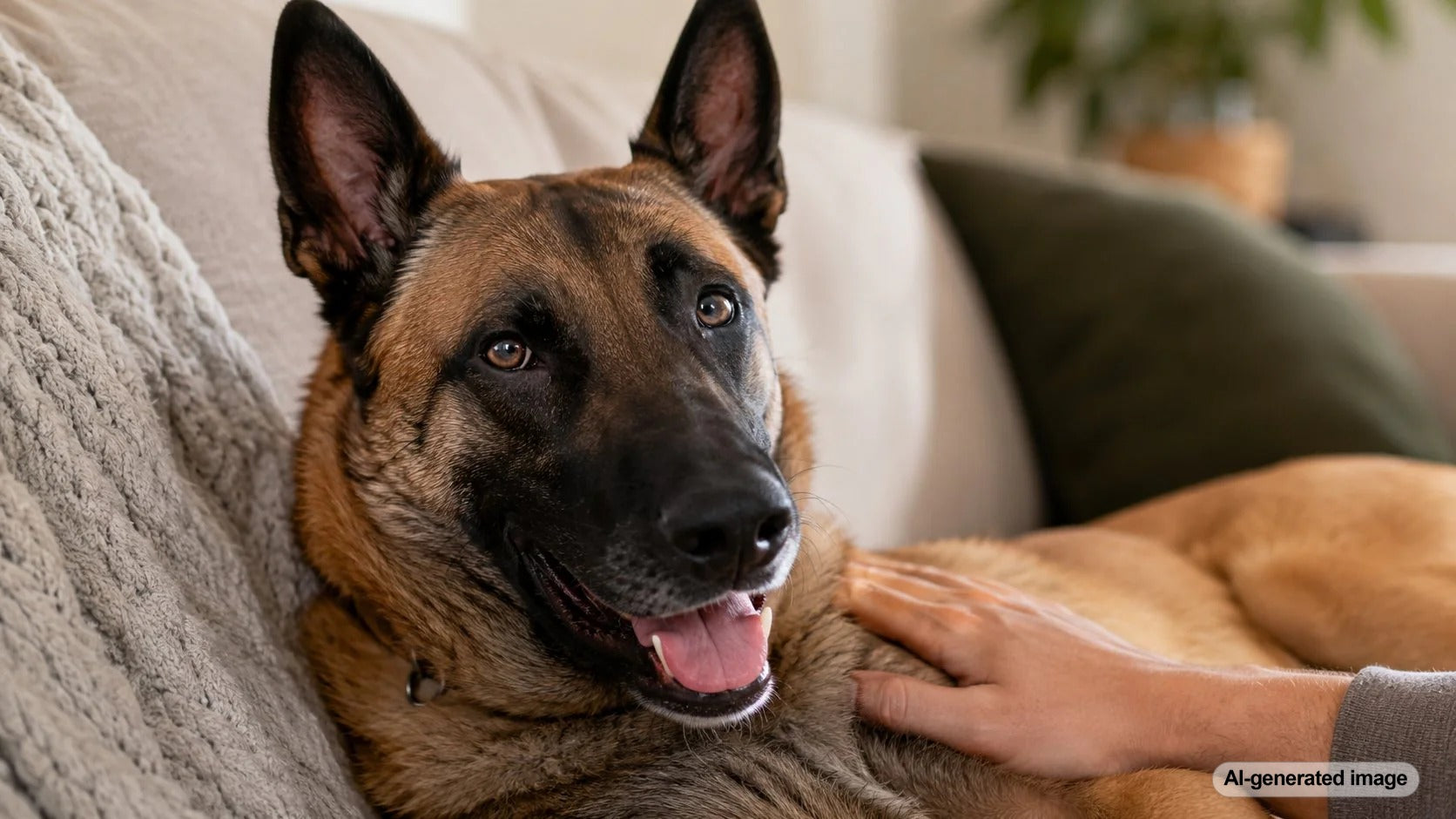 A relaxed dog resting calmly at home after enrichment and settle training