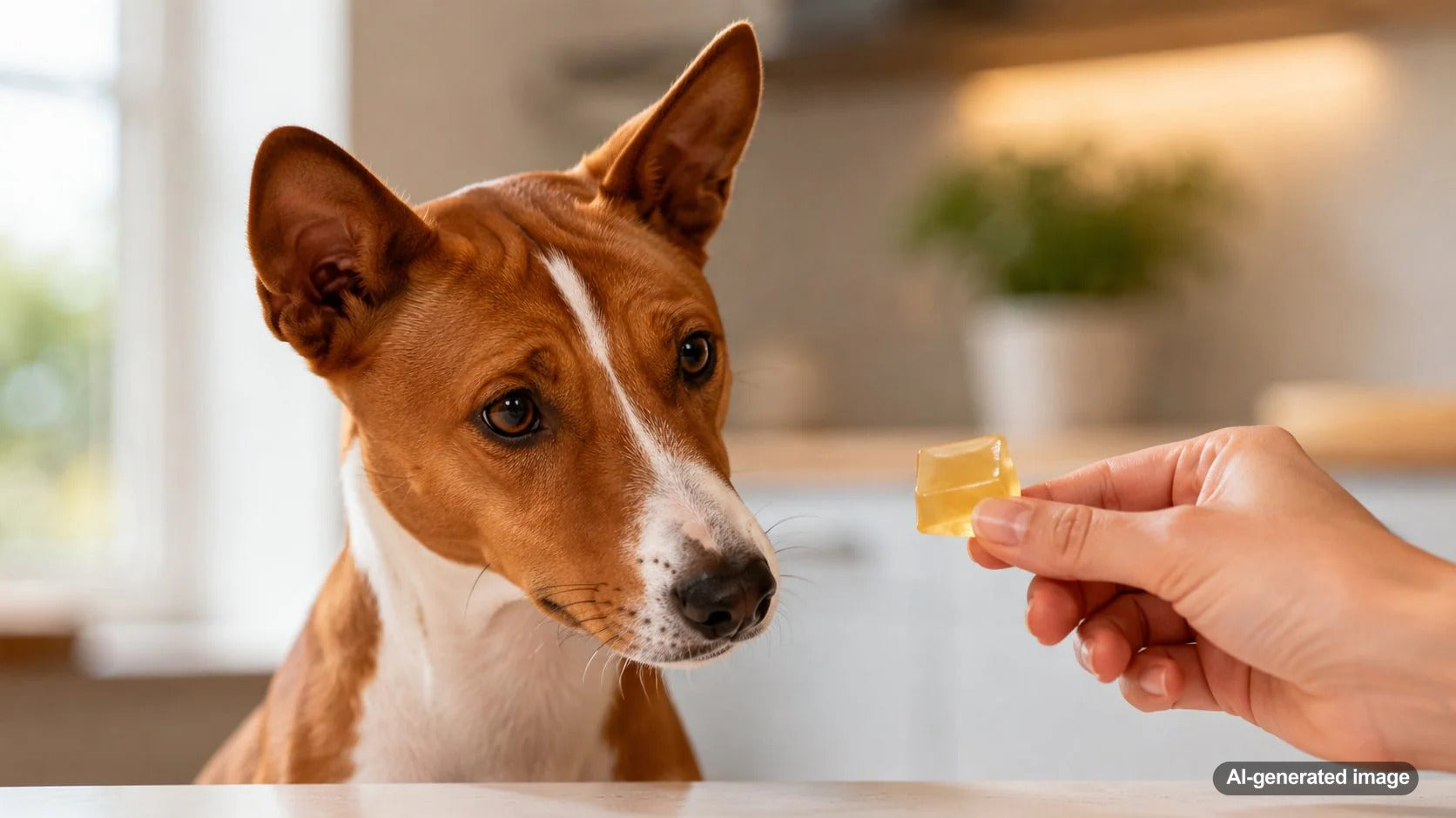 Plain gelatin dog treats prepared as a simple enrichment snack for dogs