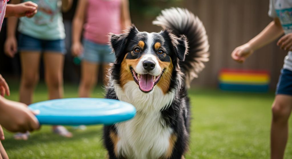 Dog looking lovingly at owner to show they feel loved