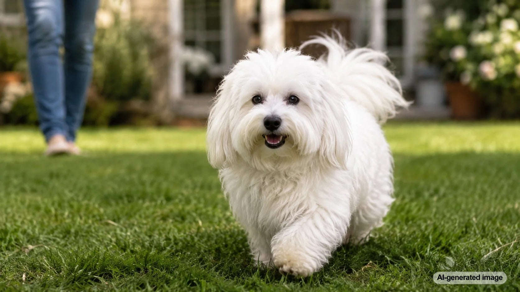 Happy Coton de Tulear dog breed profile image with a soft white cotton-like coat