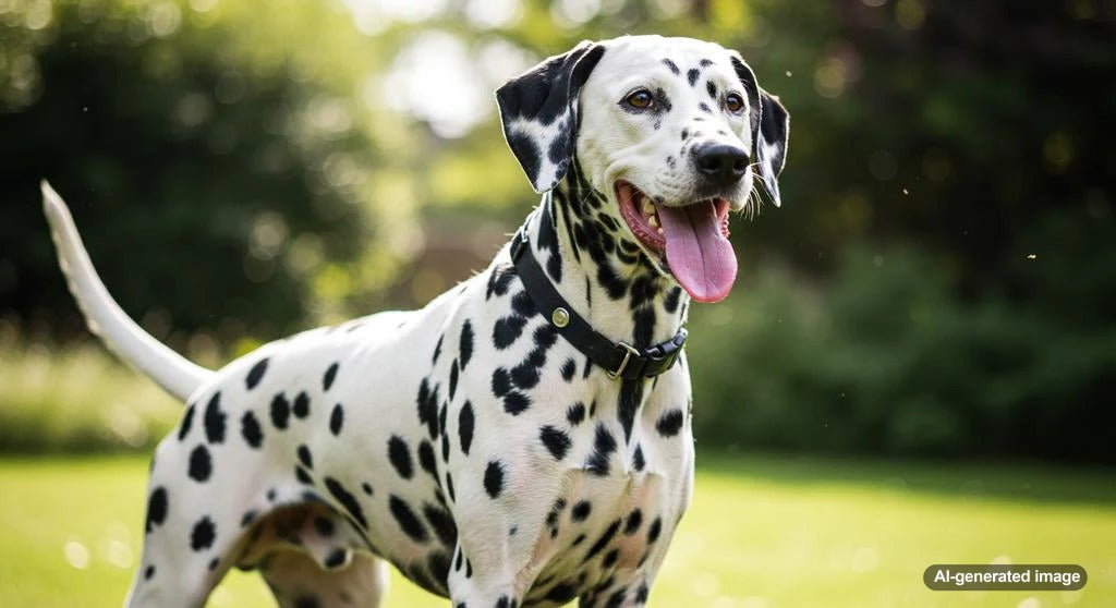Dalmatian dog breed profile with black and white spots