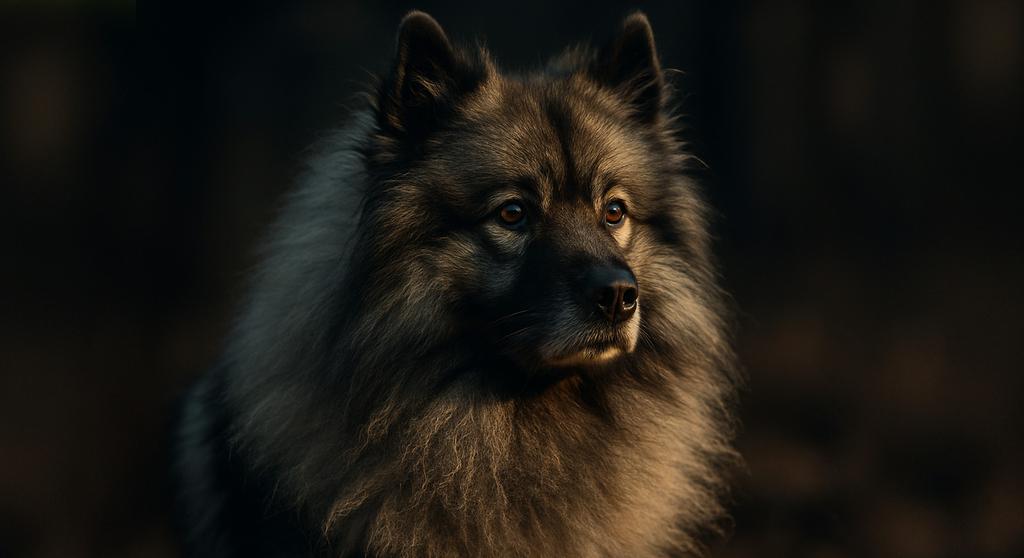 Keeshond dog breed with fluffy coat and bright eyes