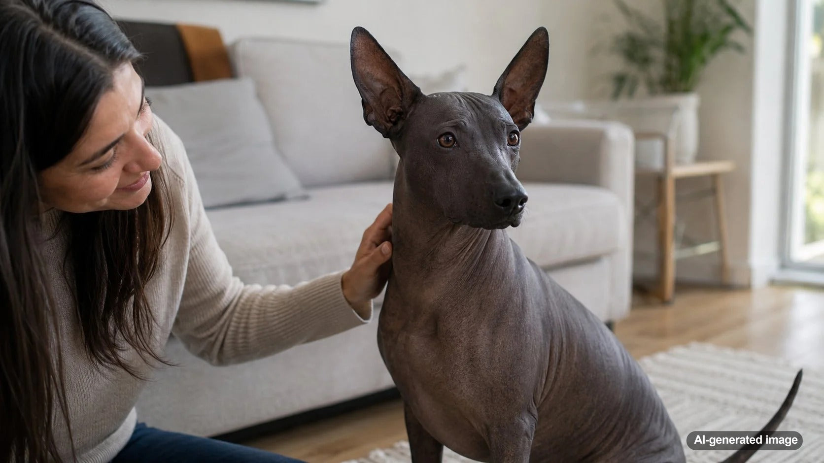 Peruvian Inca Orchid dog breed profile showing the rare hairless dog with an elegant, athletic appearance
