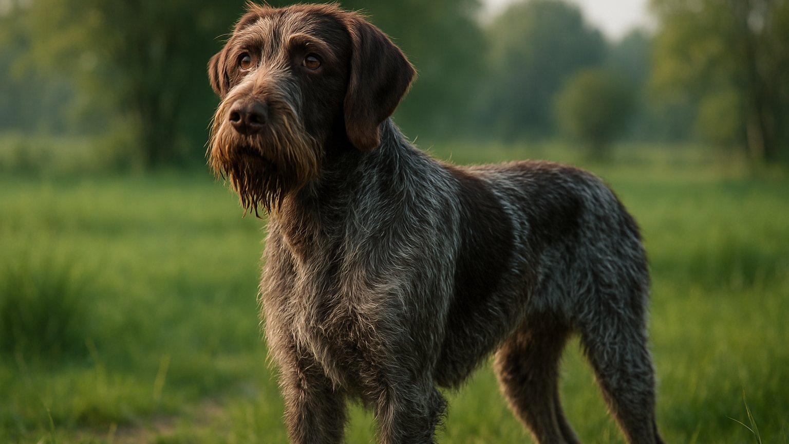 Wirehaired Pointing Griffon portrait outdoors