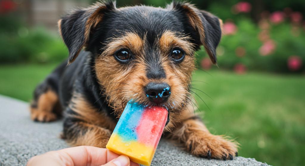 Assorted homemade frozen dog treats in various shapes and flavors