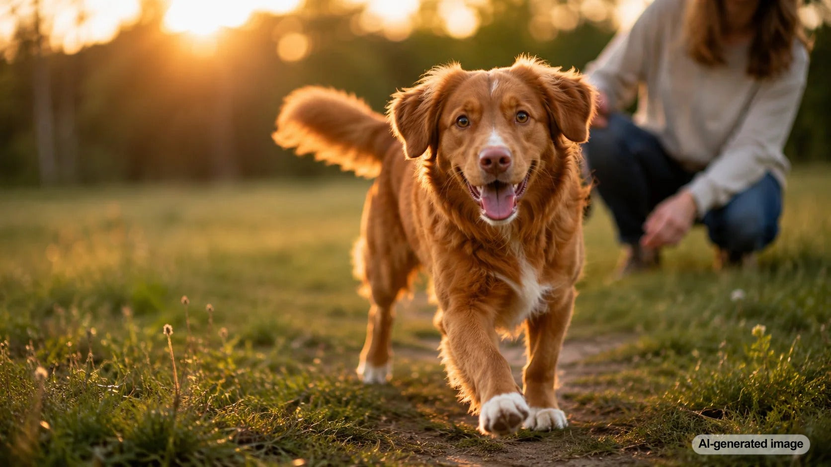 Happy dog enjoying enrichment time with a caring owner at home