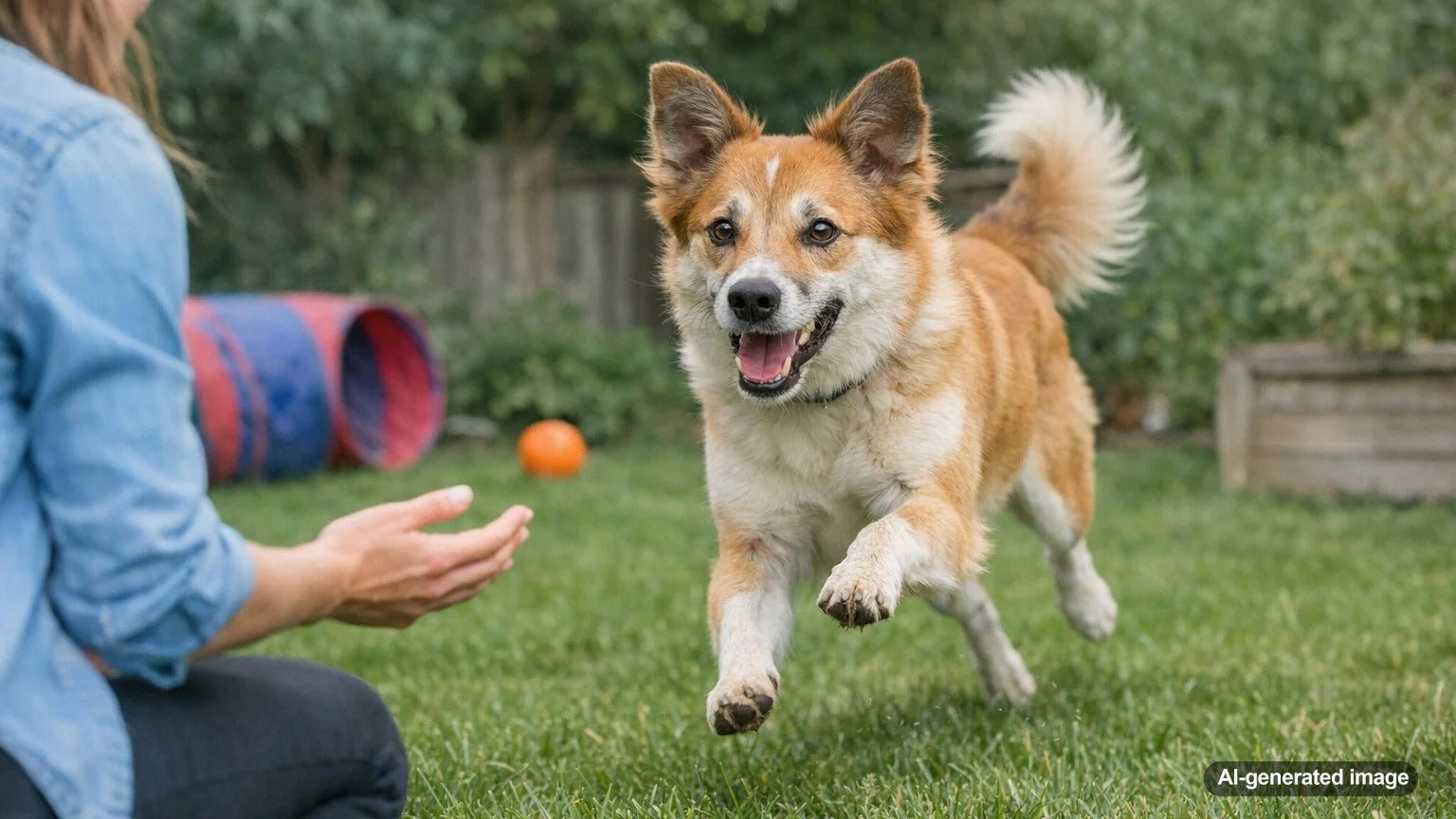 A nervous dog gaining confidence with gentle training and calming enrichment from Woof