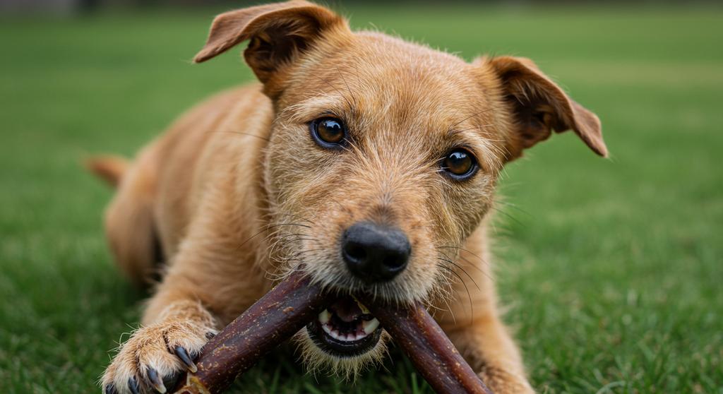 Homemade bully sticks prepared for dogs