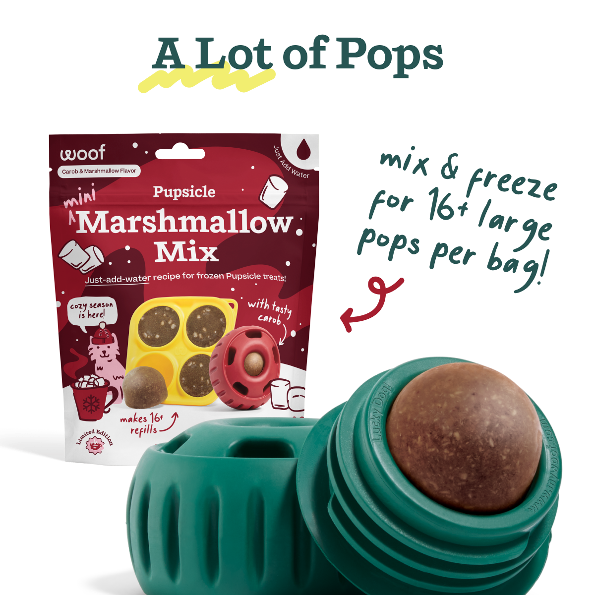 A lot of pops: mix and freeze for 16+ large pops per bag