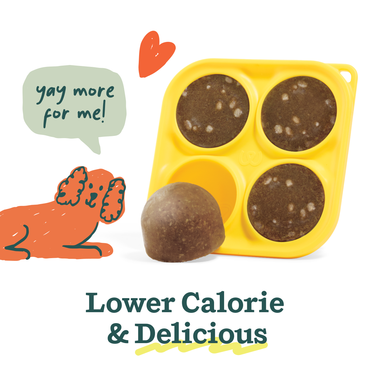 Lower calorie and delicious treat pops in the tray