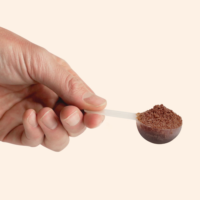 Step 1: scooping Mini Marshmallow Mix