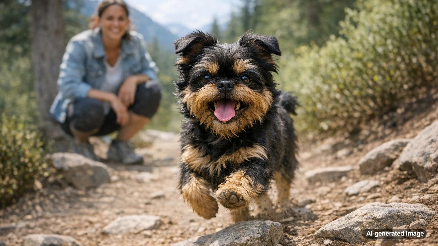 Small dog breeds with big personalities featured in a playful Woof blog image
