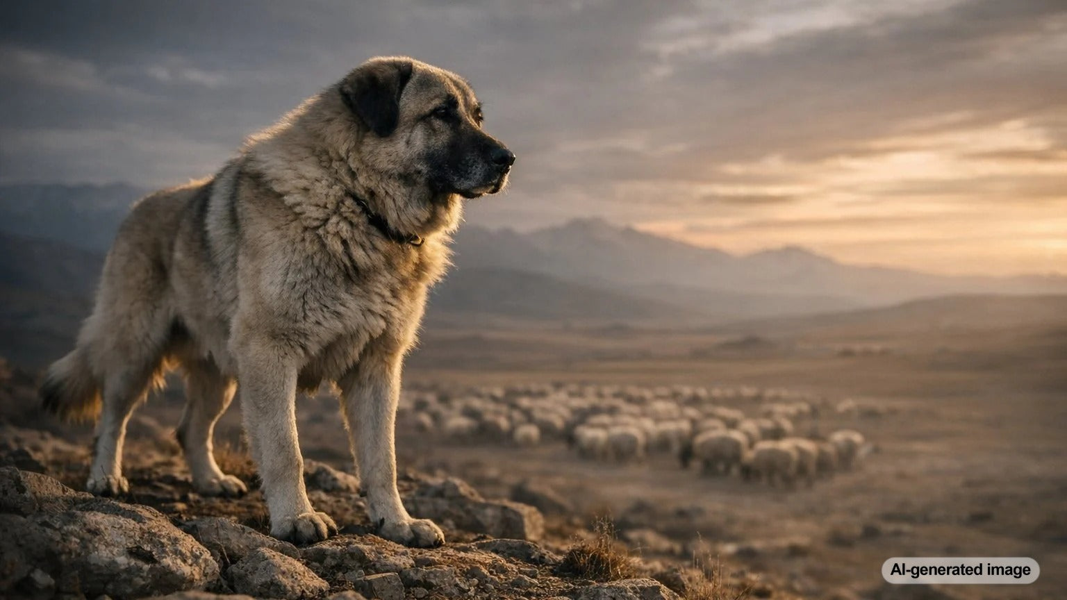 An Anatolian Shepherd calmly standing watch, representing independence and guardian instincts