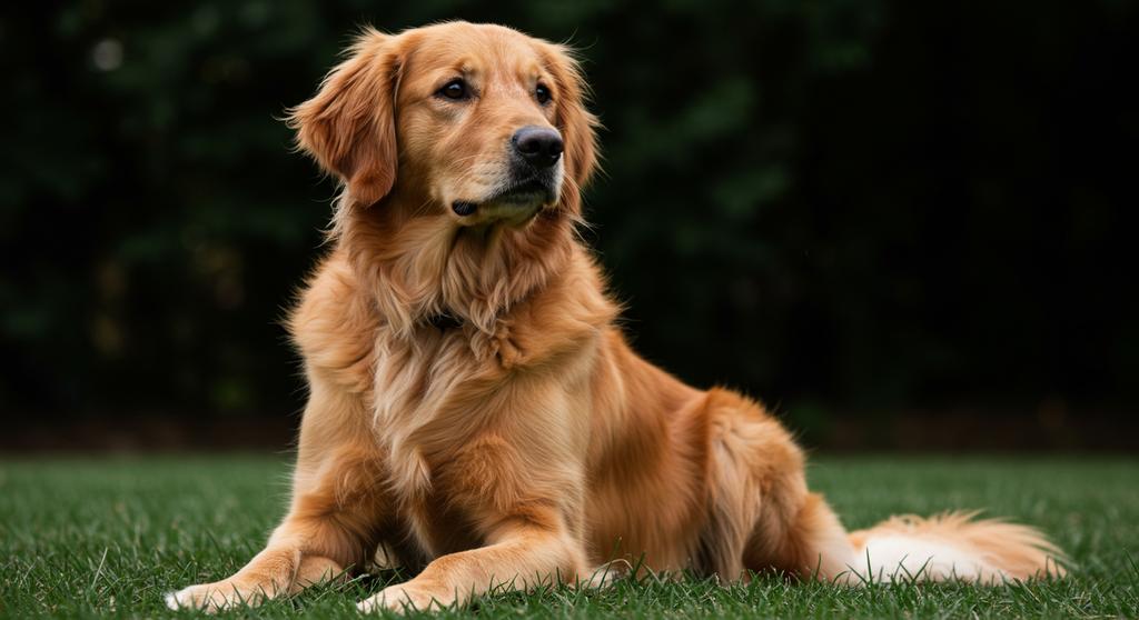 Dog sitting obediently during training session