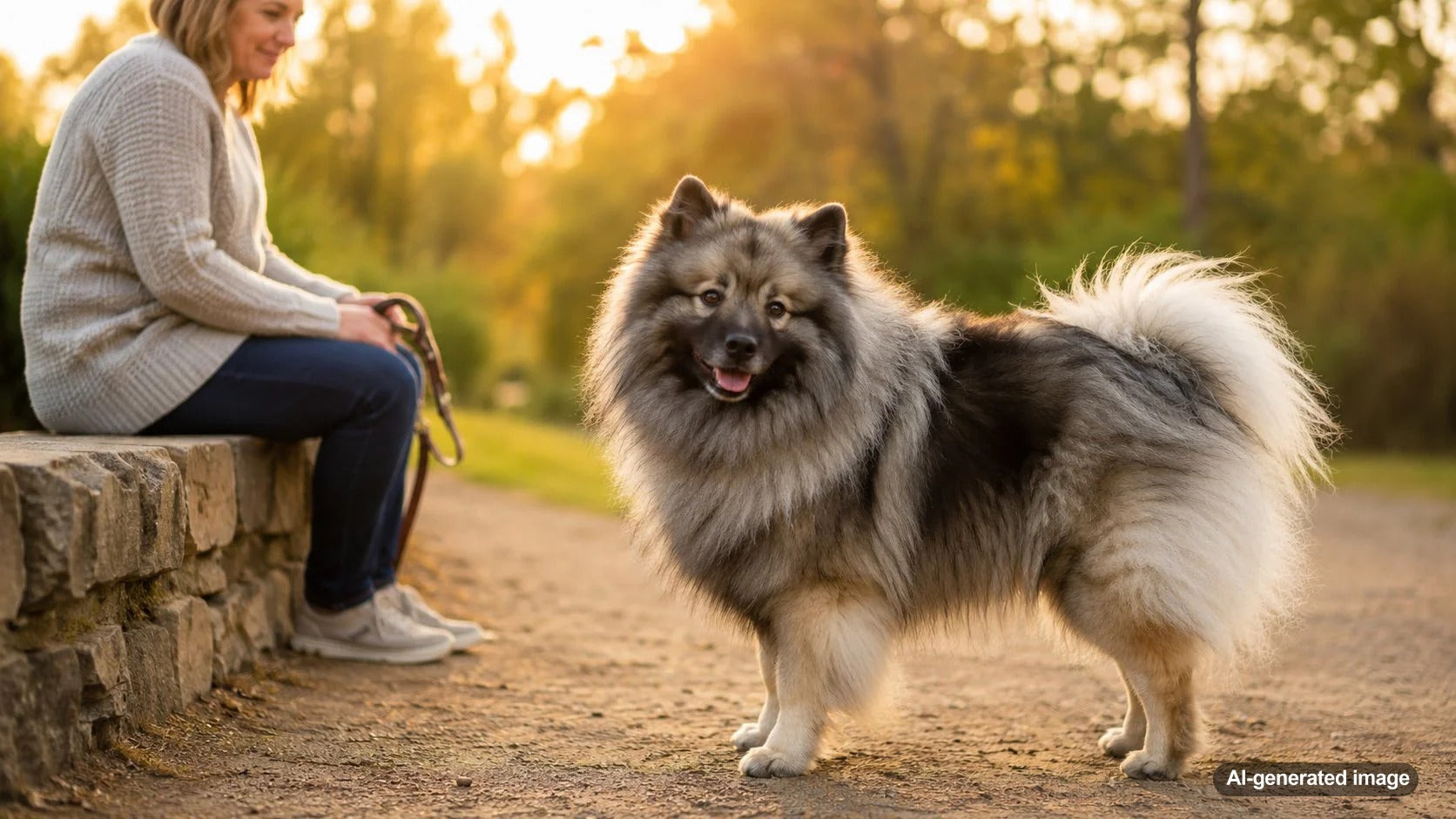 Relaxed independent companion dog resting comfortably at home near a dog parent