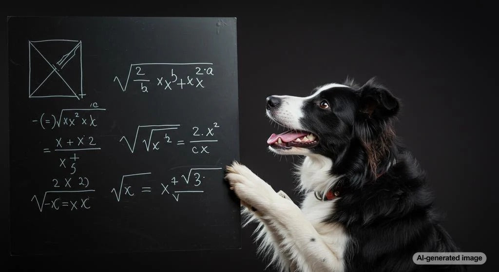 A collage of the most intelligent dog breeds including Border Collie, Poodle, German Shepherd, Golden Retriever, and Doberman Pinscher.