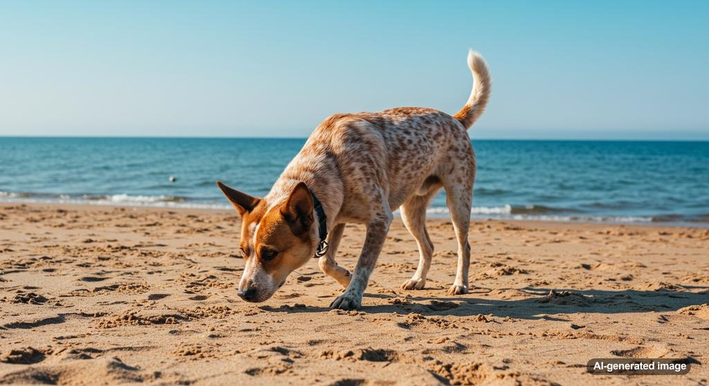A dog sniffing the ground, illustrating its keen sense of smell