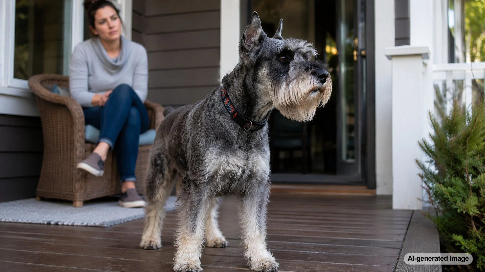 Dog resting calmly at home with enrichment after reacting to everyday household noises