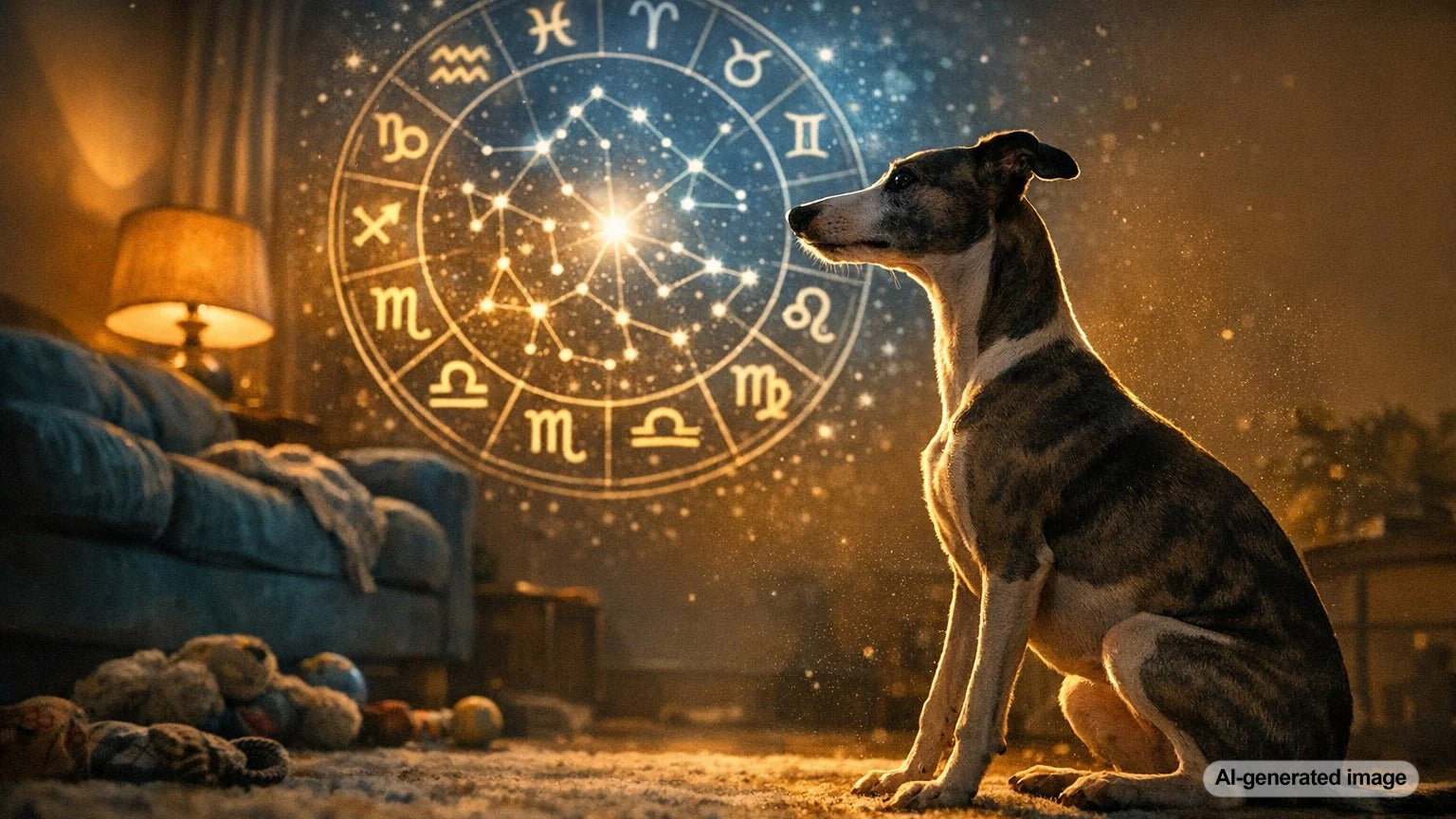 A playful dog horoscope guide featuring Woof dog products